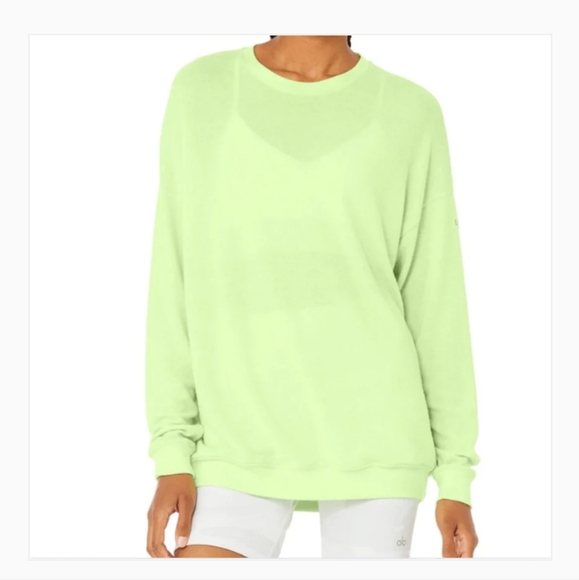 Alo Soho Pullover - Neon Lime - Picture 1 of 3